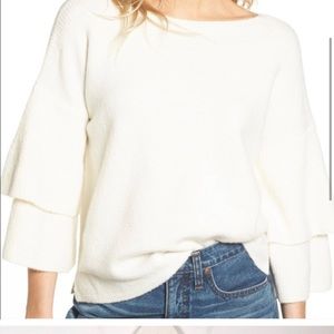 Madewell tiered cream sweater